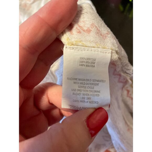 O’Neill White Floral Bohemian V Neck Butterfly Sleeve Swimsuit Coverup Sz S - Picture 6 of 10